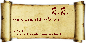 Recktenwald Róza névjegykártya